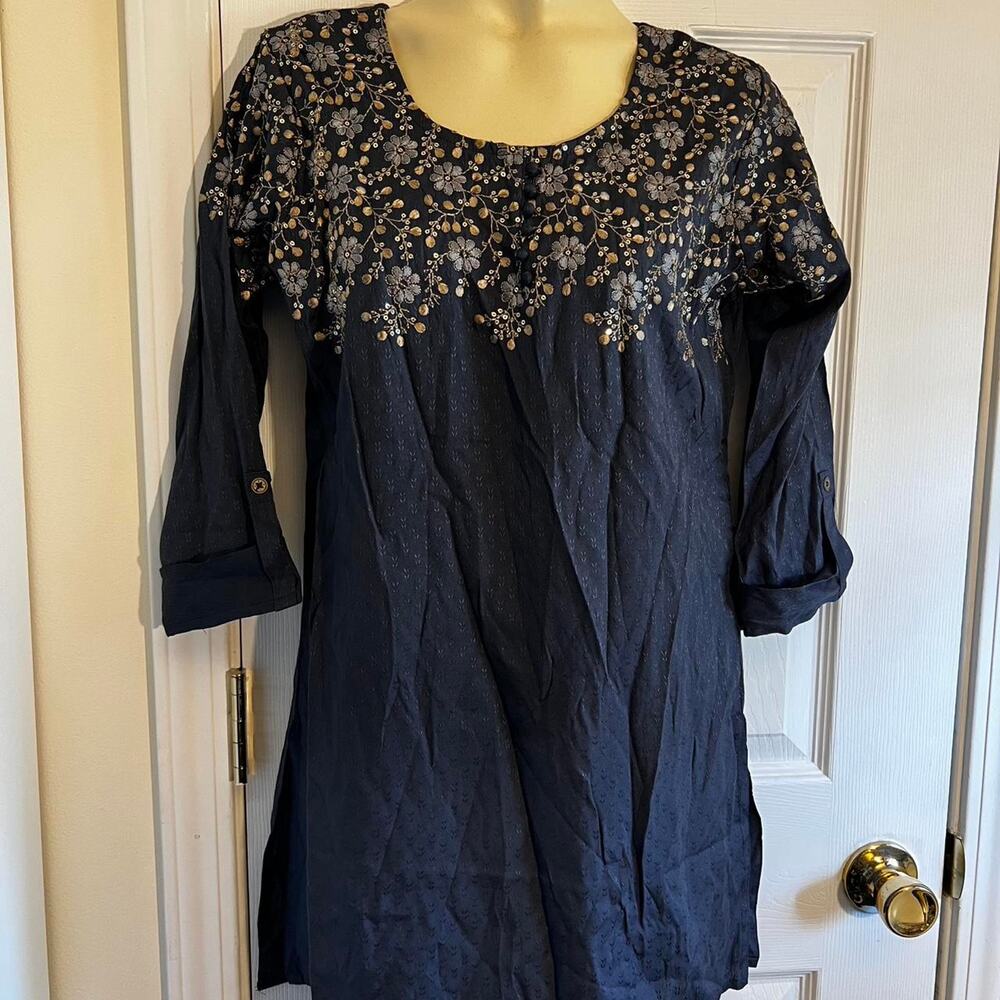 Pangmaya brand indian style navy blue tunic